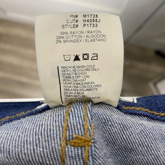 Vibrant Womens 5 Pocket Stretch Fit High Waist Ruched Skinny Denim Blue Jeans M - Picture 5 of 8